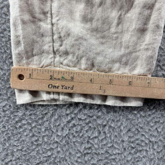 & Other Stories Linen belted trousers size 2 high waisted minimalist beige - Picture 11 of 16